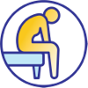  Patient sitting down and hunched over icon