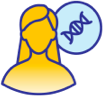 Woman with DNA helix icon